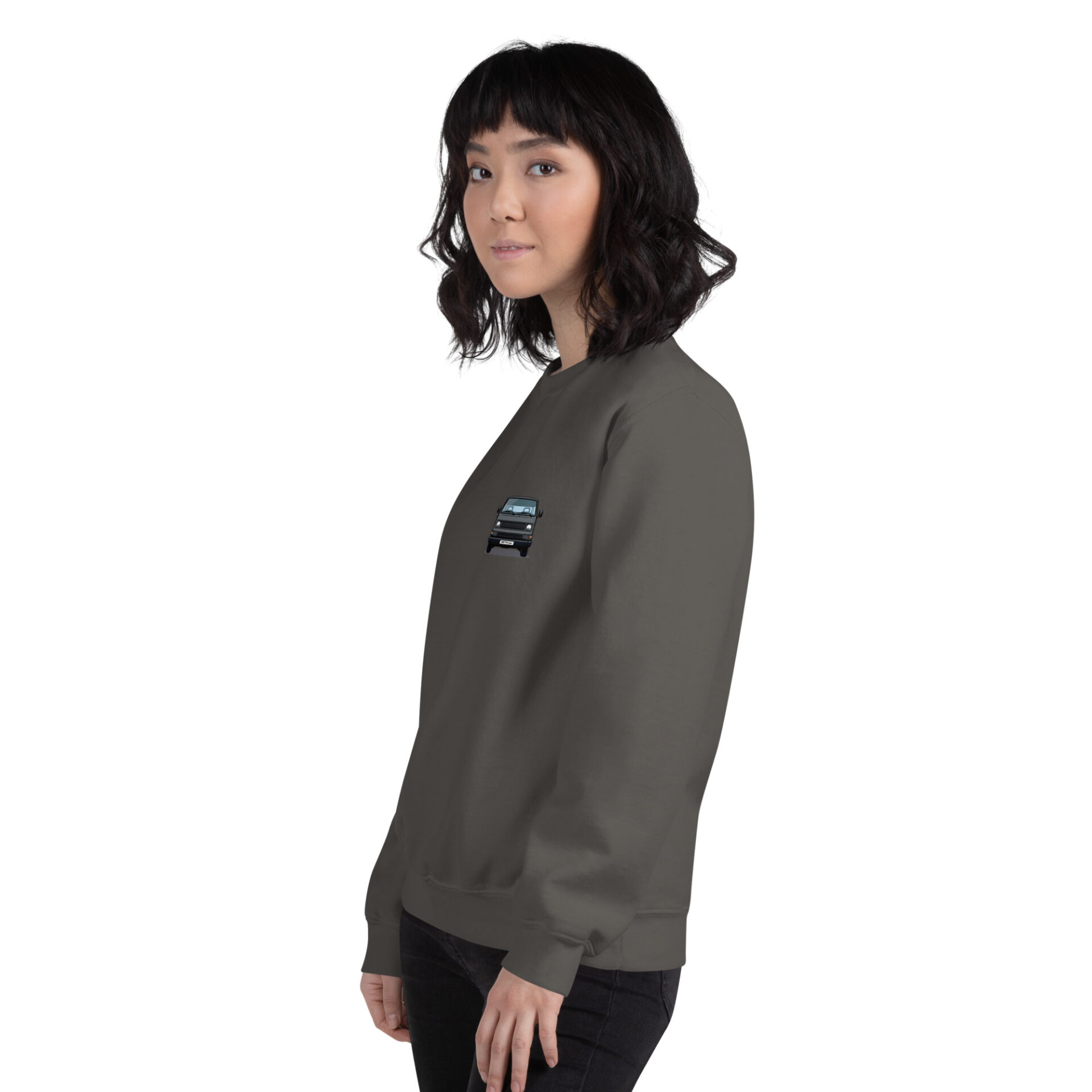 unisex-crew-neck-sweatshirt-charcoal-left-front-6a8ea8b36e0e8