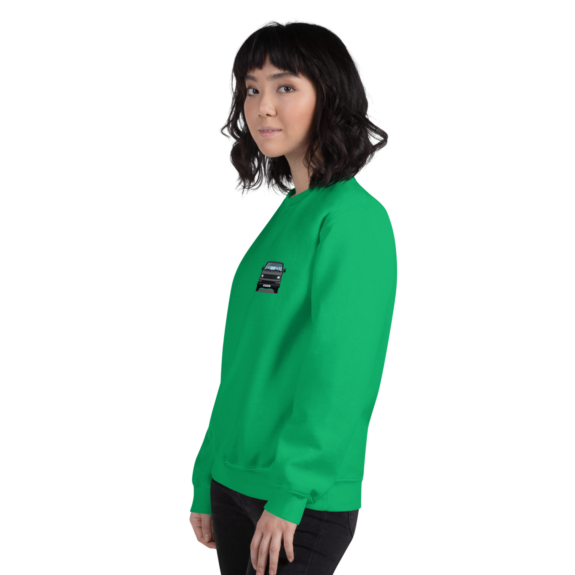 unisex-crew-neck-sweatshirt-irish-green-left-front-6a8ea8b36e28a
