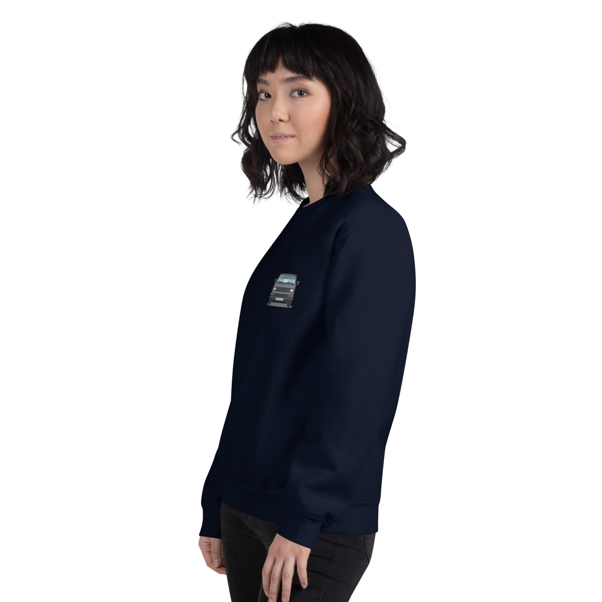 unisex-crew-neck-sweatshirt-navy-left-front-6a8ea8b36e206
