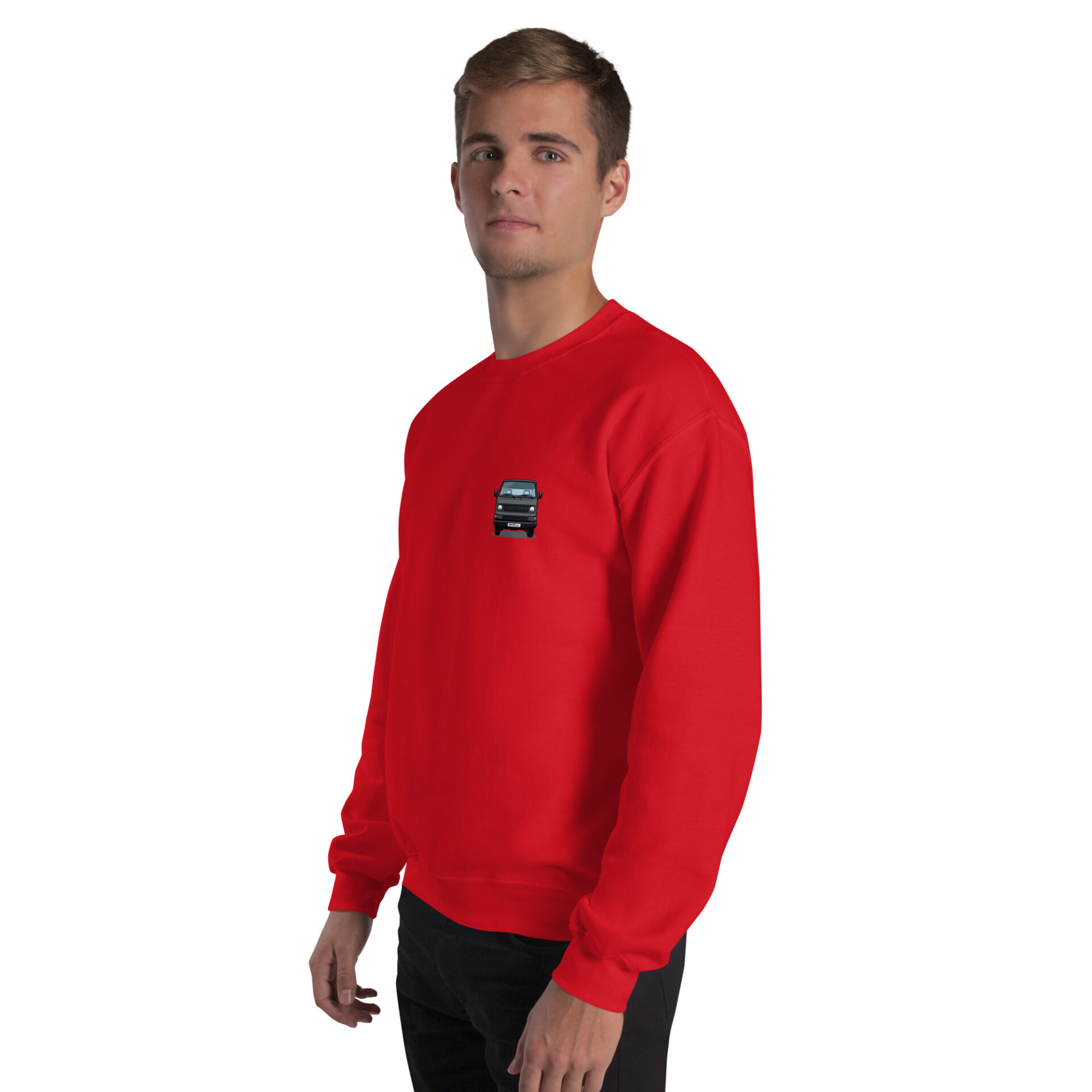 unisex-crew-neck-sweatshirt-red-left-front-6a8ea8b36d679