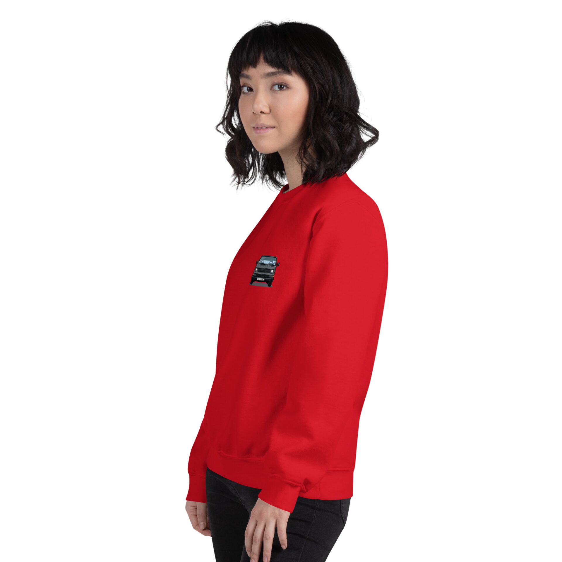 unisex-crew-neck-sweatshirt-red-left-front-6a8ea8b36e231
